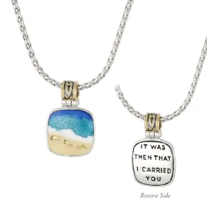 Celebration Memories - Footprints in the Sand Pendant Necklace