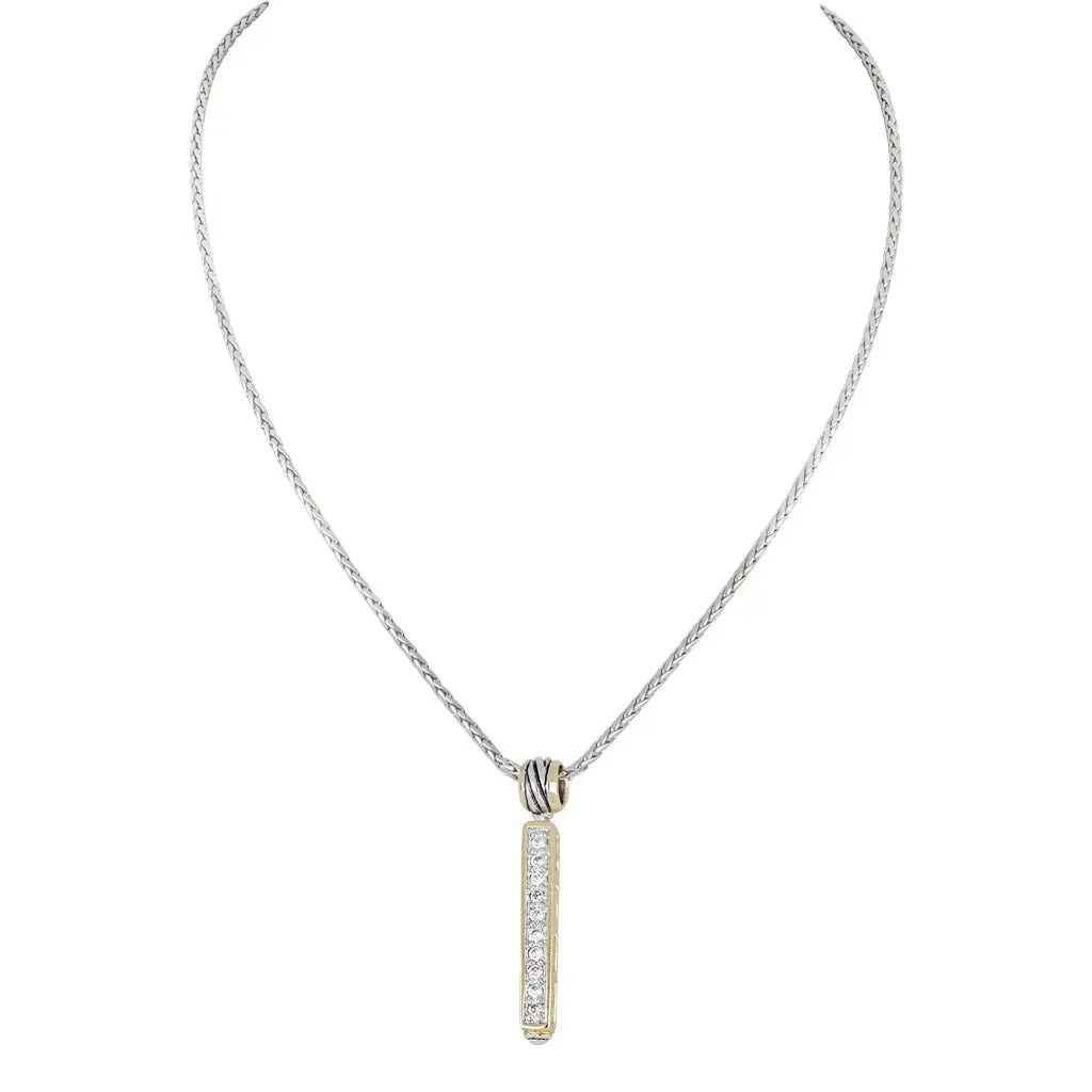Celebration Petite Pavé - Bar Necklace