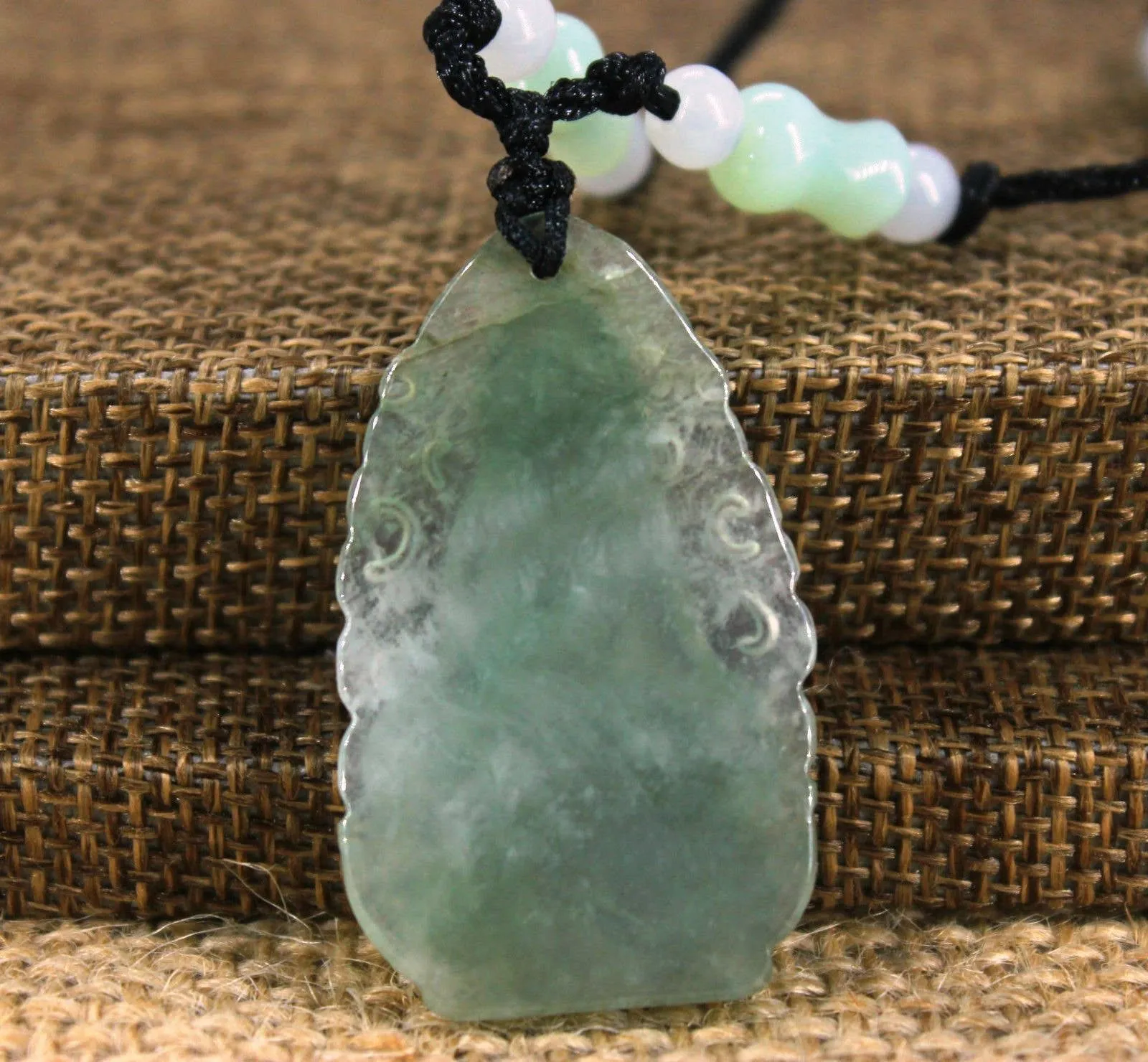 Certified 10% OFF- Natural Ice Jadeite Emerald Jade Tablet Kuanyin Pendant《Grade A》