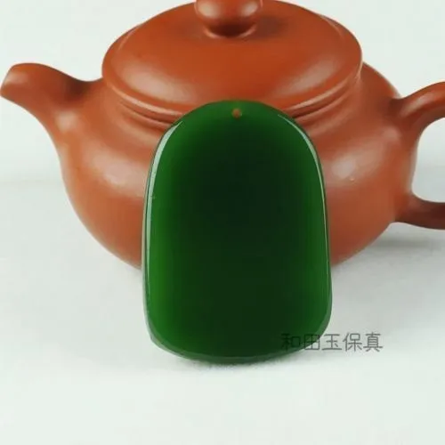 Certified Natural Green Hetain Jade HandCarved Tiger Pendant