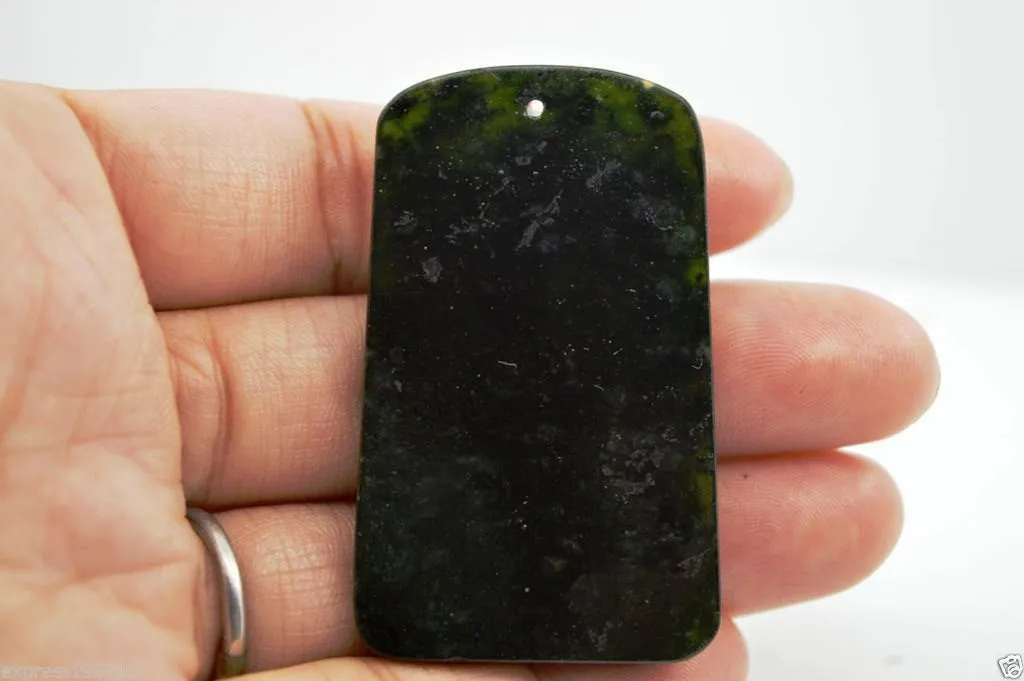 Certified Natural Nephrite Black (Green inside) Jade Guan Yu Pendant