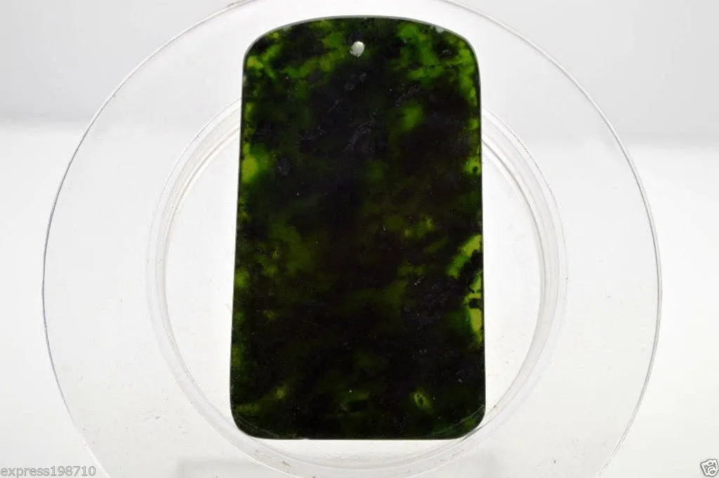 Certified Natural Nephrite Black (Green inside) Jade Guan Yu Pendant