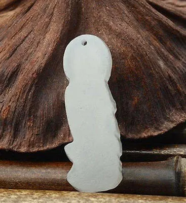 Certified Natural White Emerald Jade Guanyin Pendant