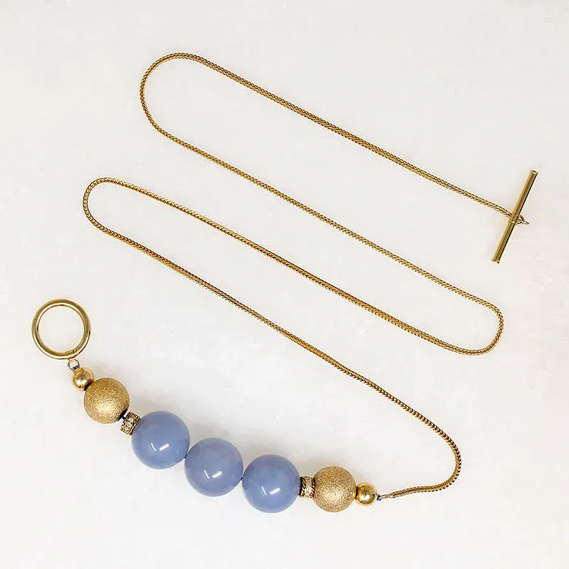 Chalcedony, Gold, & Diamond Bead Necklace by Ancient Influences