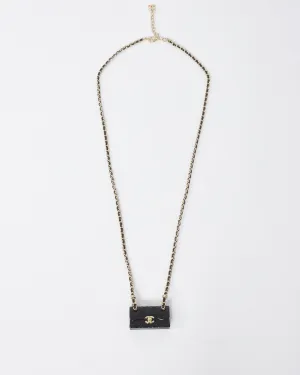Chanel Black and Gold 2023 CC Turnlock Chain Bag Necklace