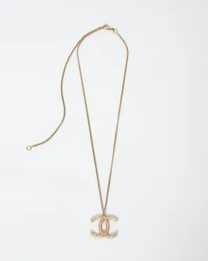 Chanel Gold Logo Pendant Necklace
