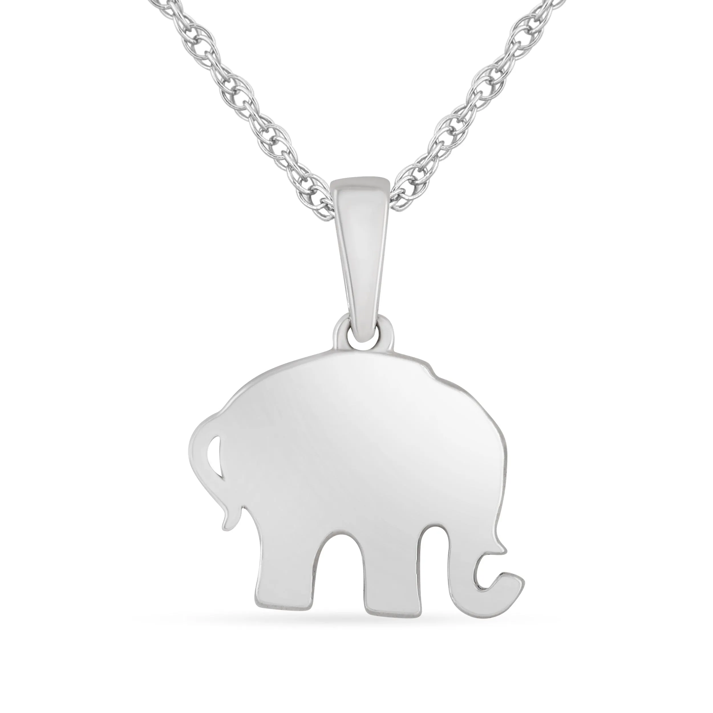 Children's Elephant Pendant Necklace with 0.05ct of Diamonds in Sterling Silver