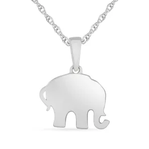 Children's Elephant Pendant Necklace with 0.05ct of Diamonds in Sterling Silver
