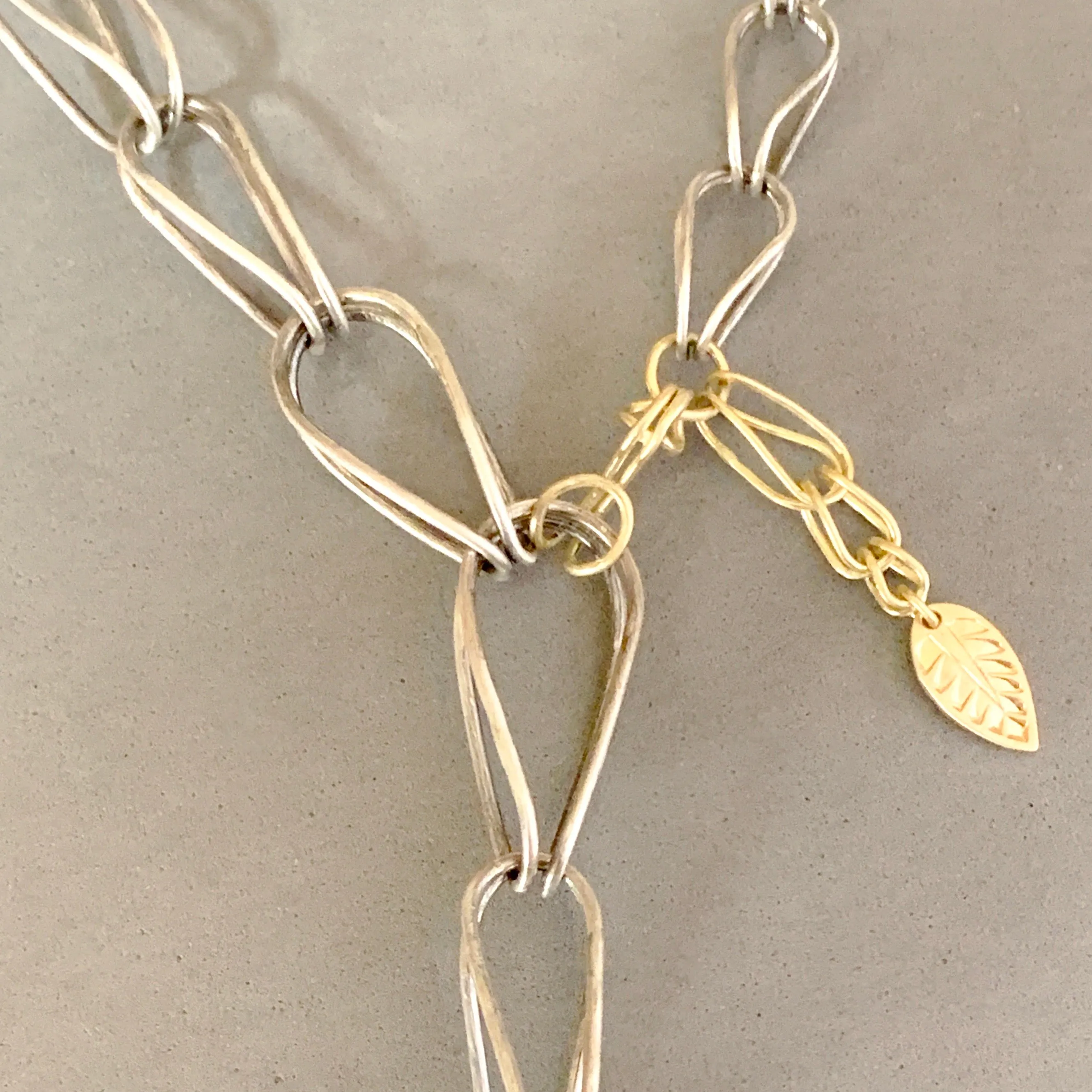 Chrysoprase Snake Charmer Necklace, 18K gold and Silver