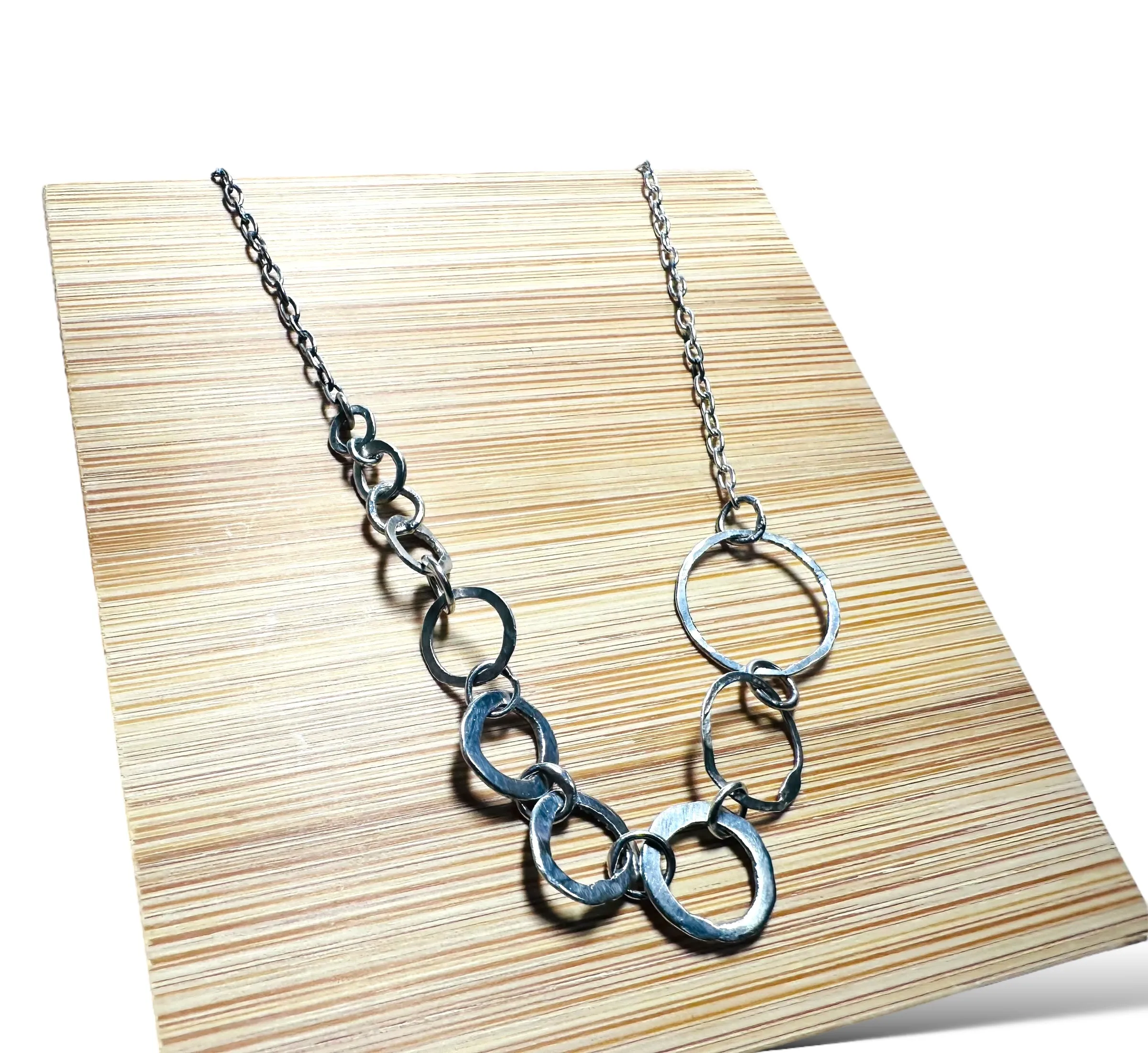 Circle Chain Necklace/ Infinity Necklace/Silver Necklace