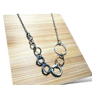 Circle Chain Necklace/ Infinity Necklace/Silver Necklace