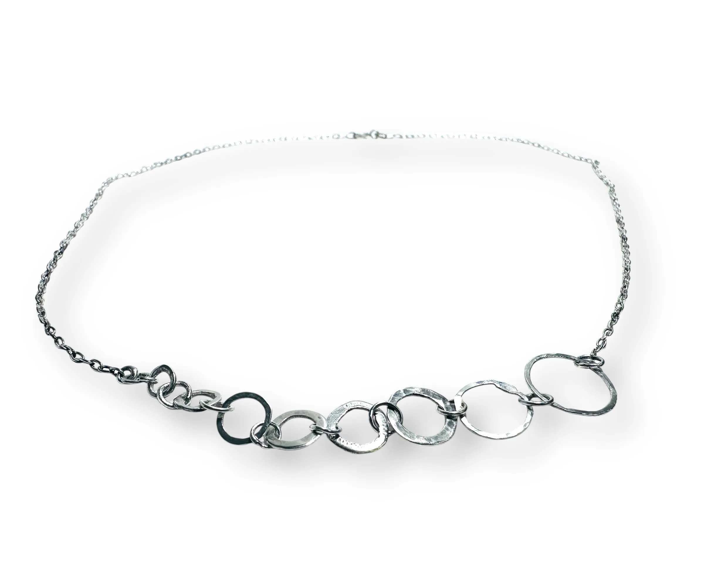 Circle Chain Necklace/ Infinity Necklace/Silver Necklace