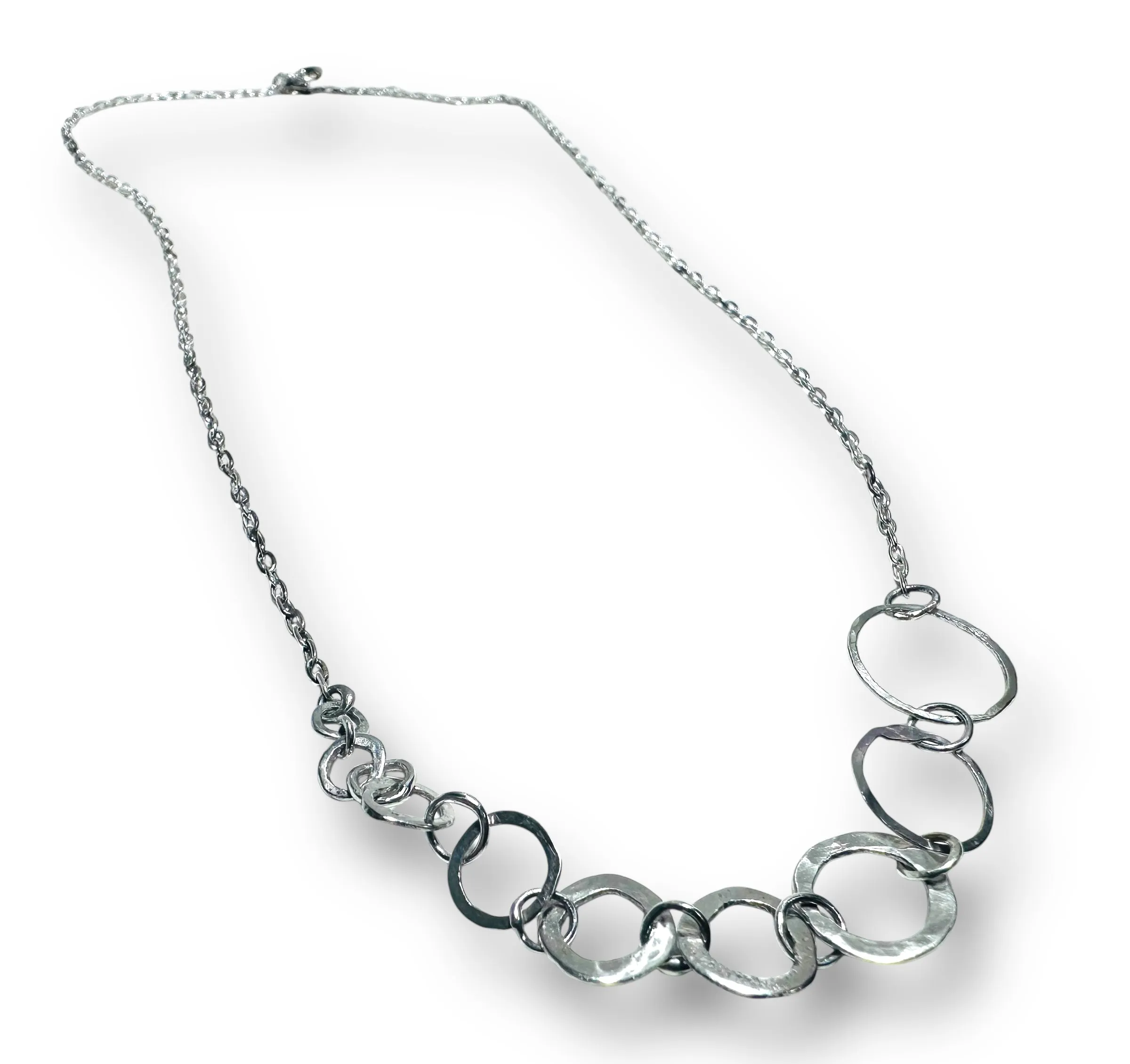 Circle Chain Necklace/ Infinity Necklace/Silver Necklace