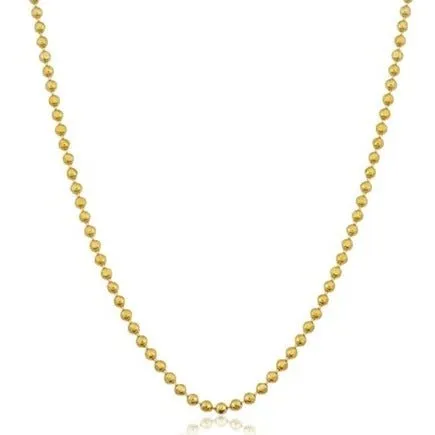 Classic 18k Yellow Gold Bead Necklace