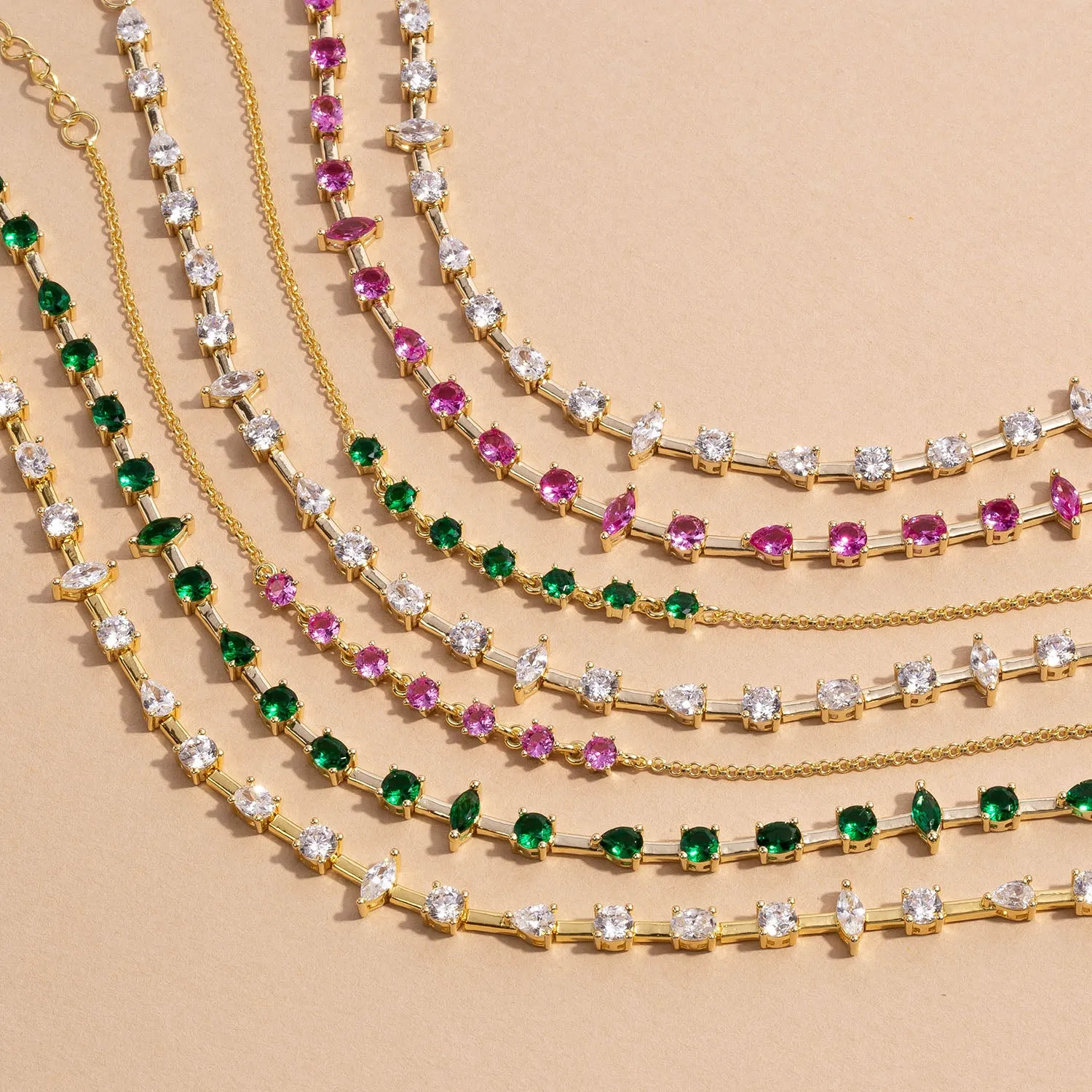 Colored Multi Stone Necklace