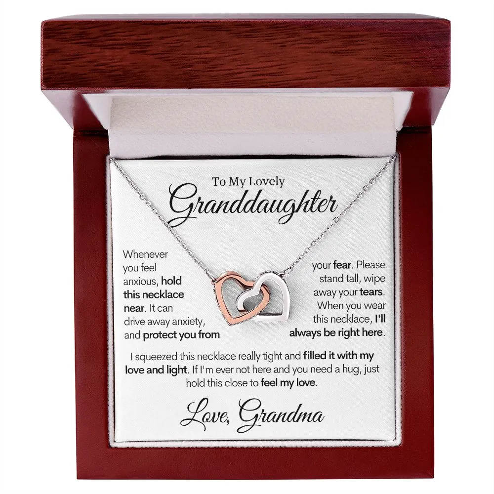 Connected Hearts Necklace, To My Lovely Granddaughter - Gold & Stainless Steel Necklace