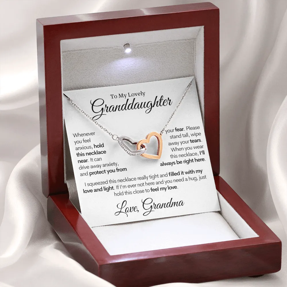 Connected Hearts Necklace, To My Lovely Granddaughter - Gold & Stainless Steel Necklace