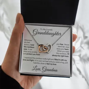 Connected Hearts Necklace, To My Lovely Granddaughter - Gold & Stainless Steel Necklace