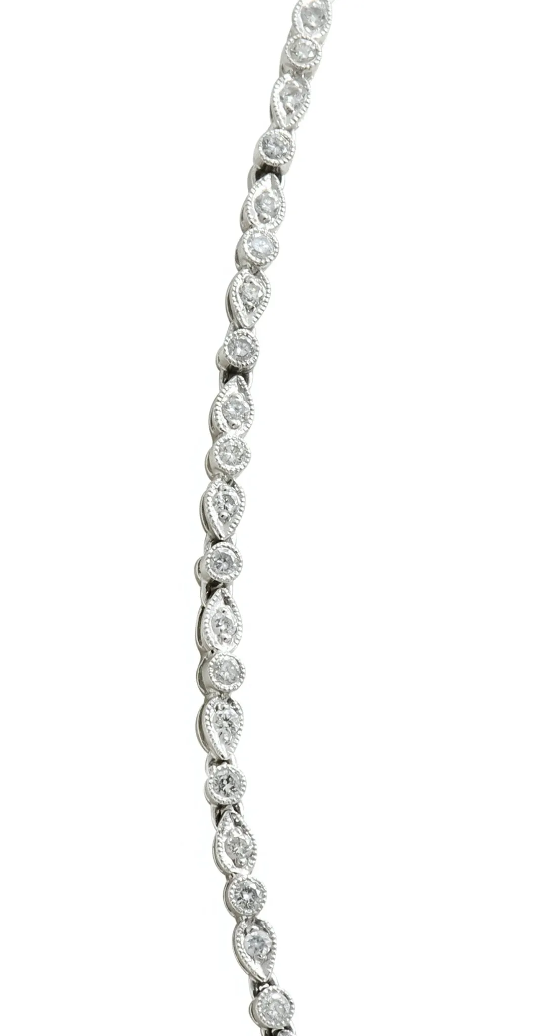 Contemporary 3.05 CTW Diamond Platinum Millegrain Necklace