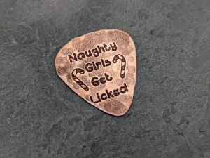 Copper guitar pick naughty christmas gift
