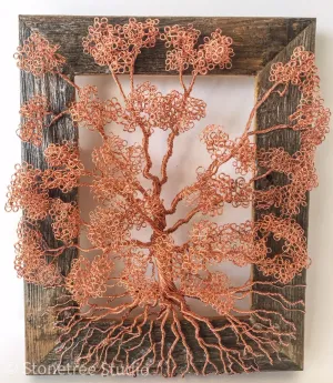 Copper Tree on Rustic Frame