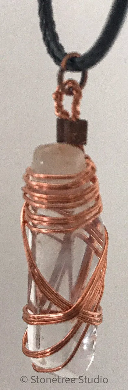 Copper-Wrapped Crystal Necklace