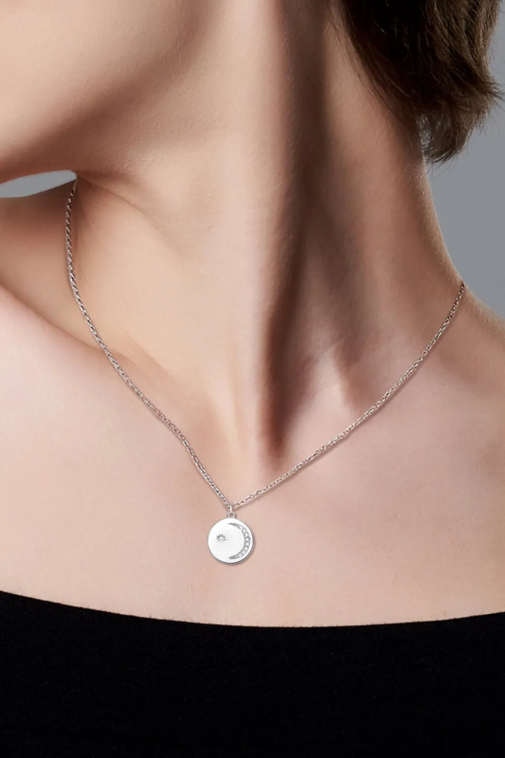 Crescent Glow Moissanite Pendant