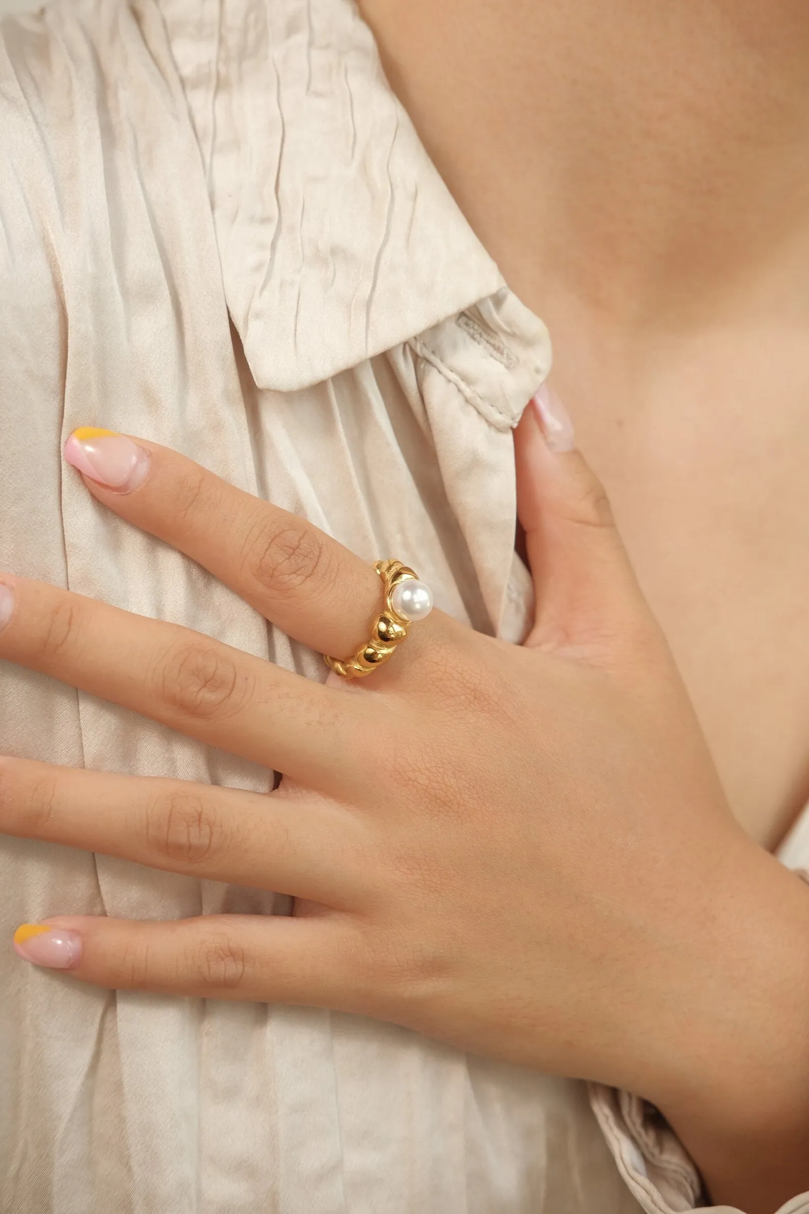 Croissant Pearl Ring