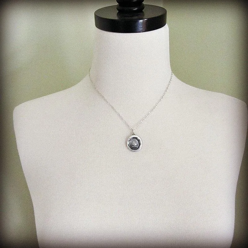Crowned Lion Heraldic Wax Seal Necklace Crest