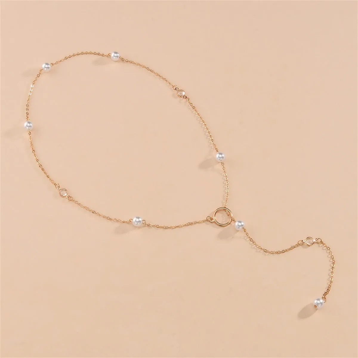 Crystal & Pearl 18K Gold-Plated Lariat Necklace