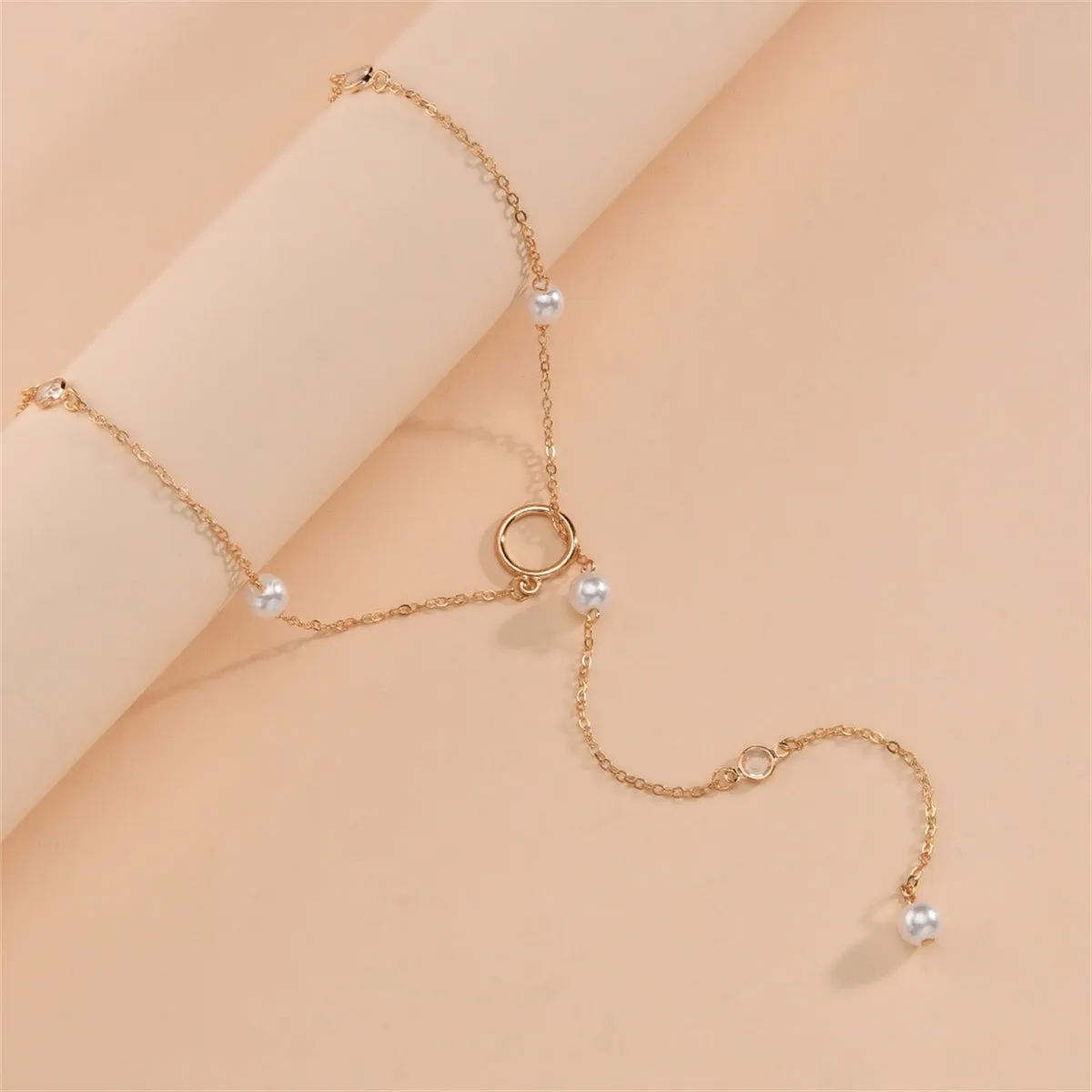 Crystal & Pearl 18K Gold-Plated Lariat Necklace