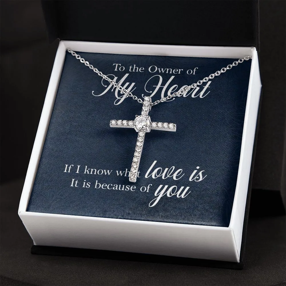Crystal Cross Necklace-Love is you