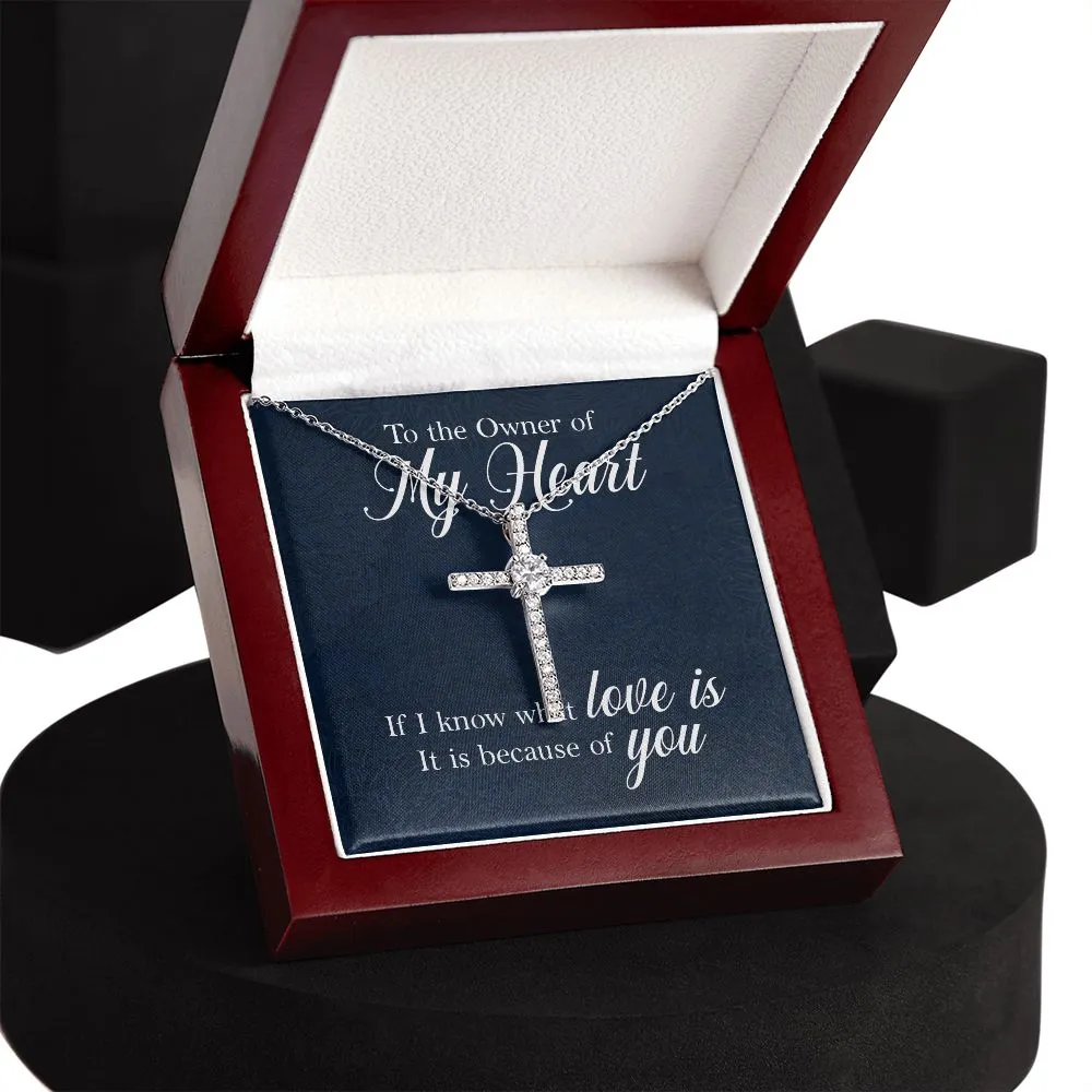 Crystal Cross Necklace-Love is you
