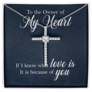 Crystal Cross Necklace-Love is you
