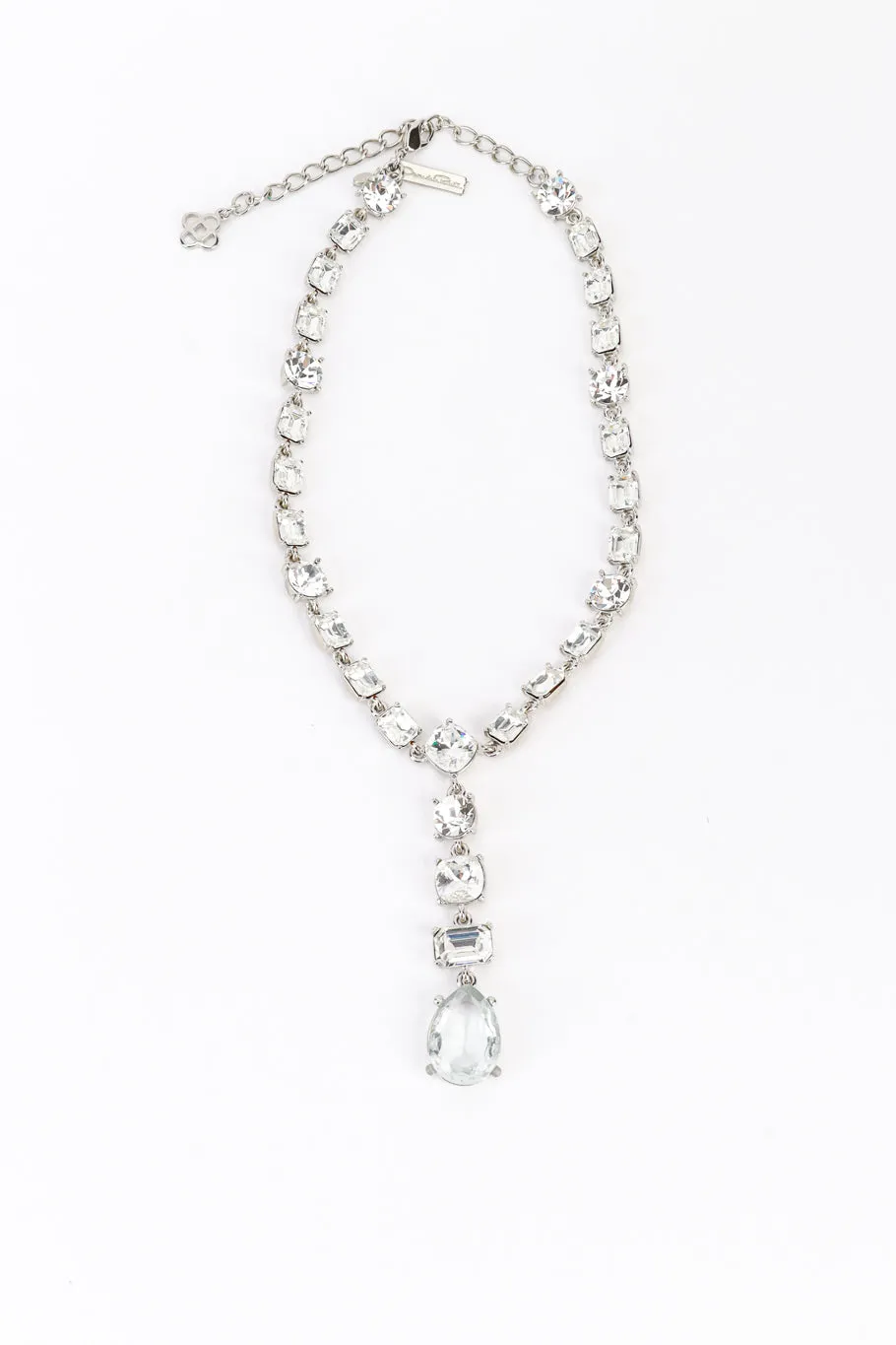 Crystal Link Drop Pendant Necklace
