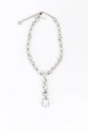 Crystal Link Drop Pendant Necklace