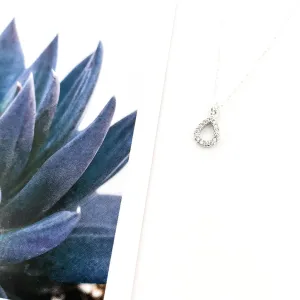 Crystal Open Drop Necklace | Silver