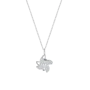 Cubic Zirconia & Sterling Silver Windmill Pendant Necklace