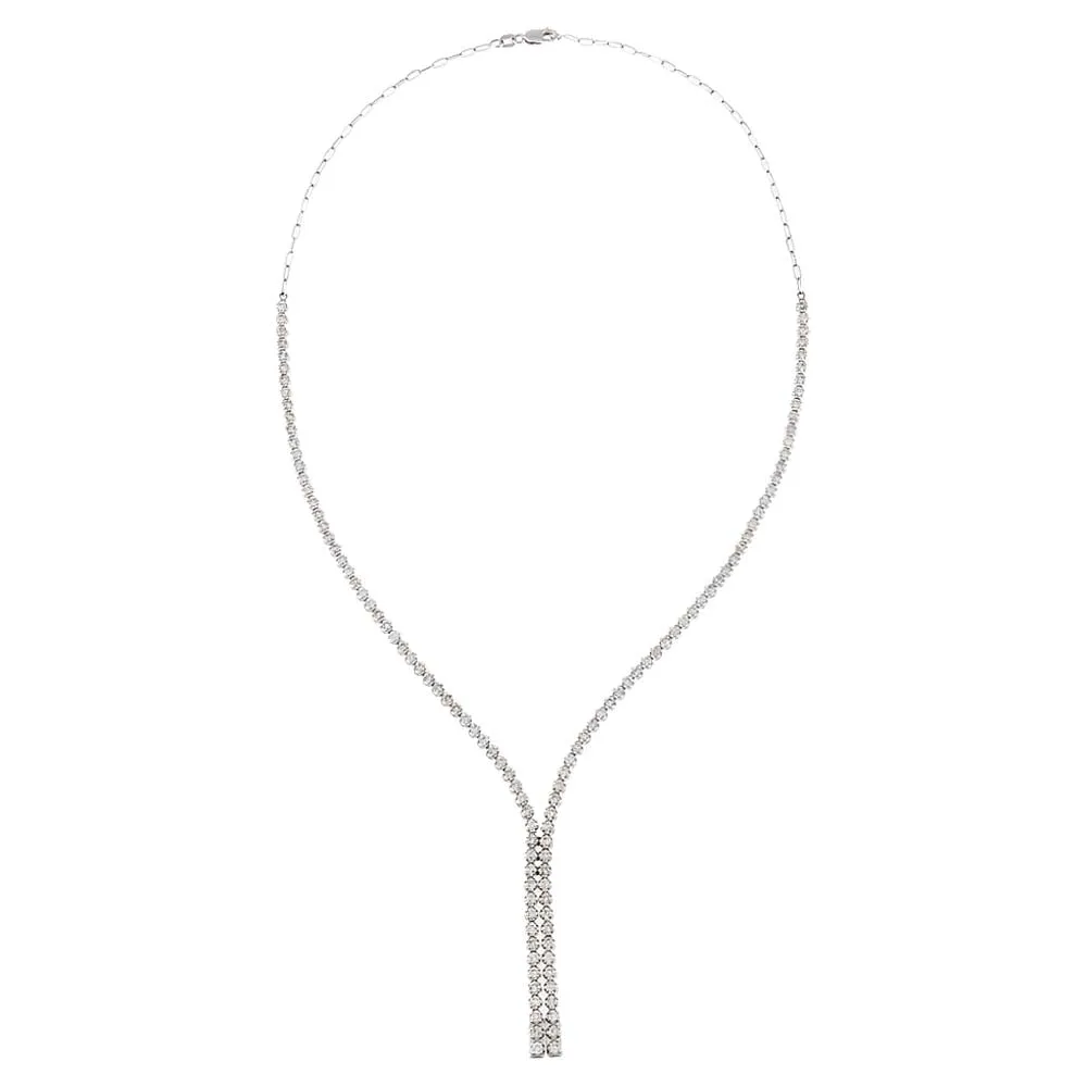 Cupcake Set Diamond Lariat Necklace 14K