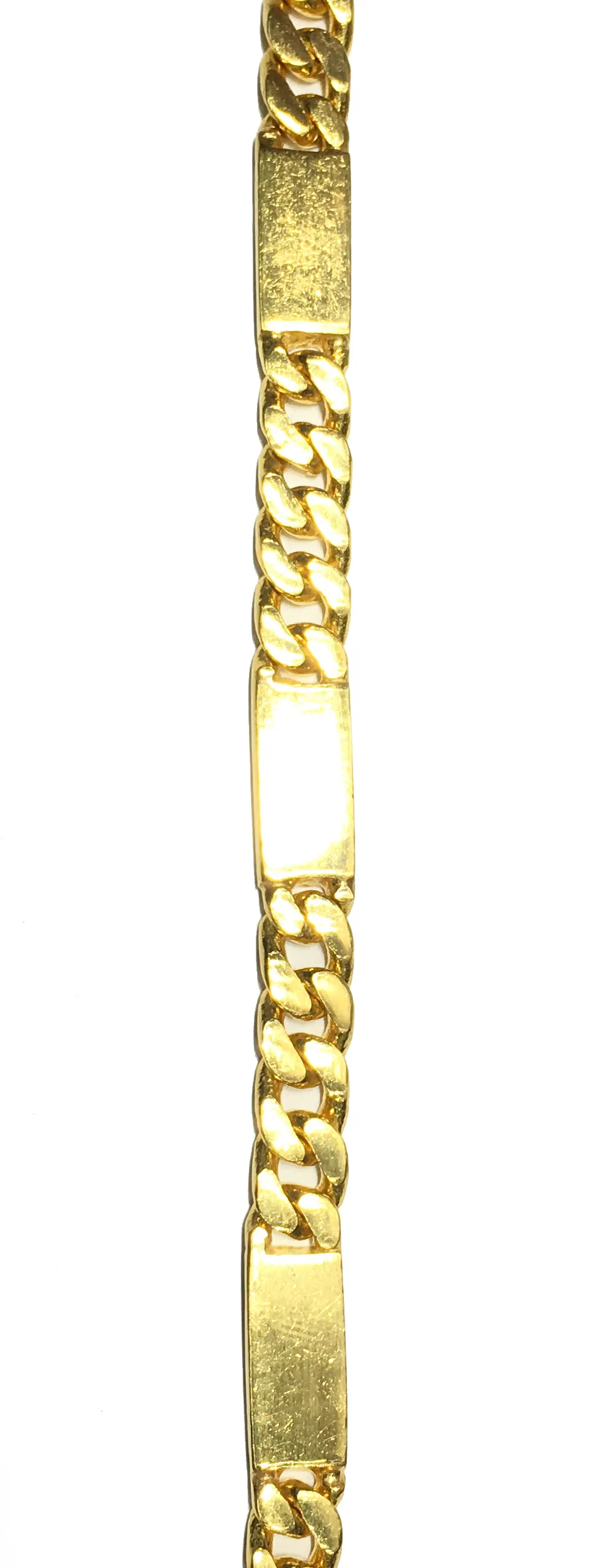 Curb Link and Bar Solid Necklace (24K)