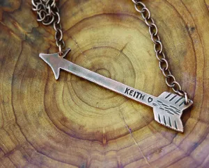 Custom Copper Arrow Necklace & Chain S0380b