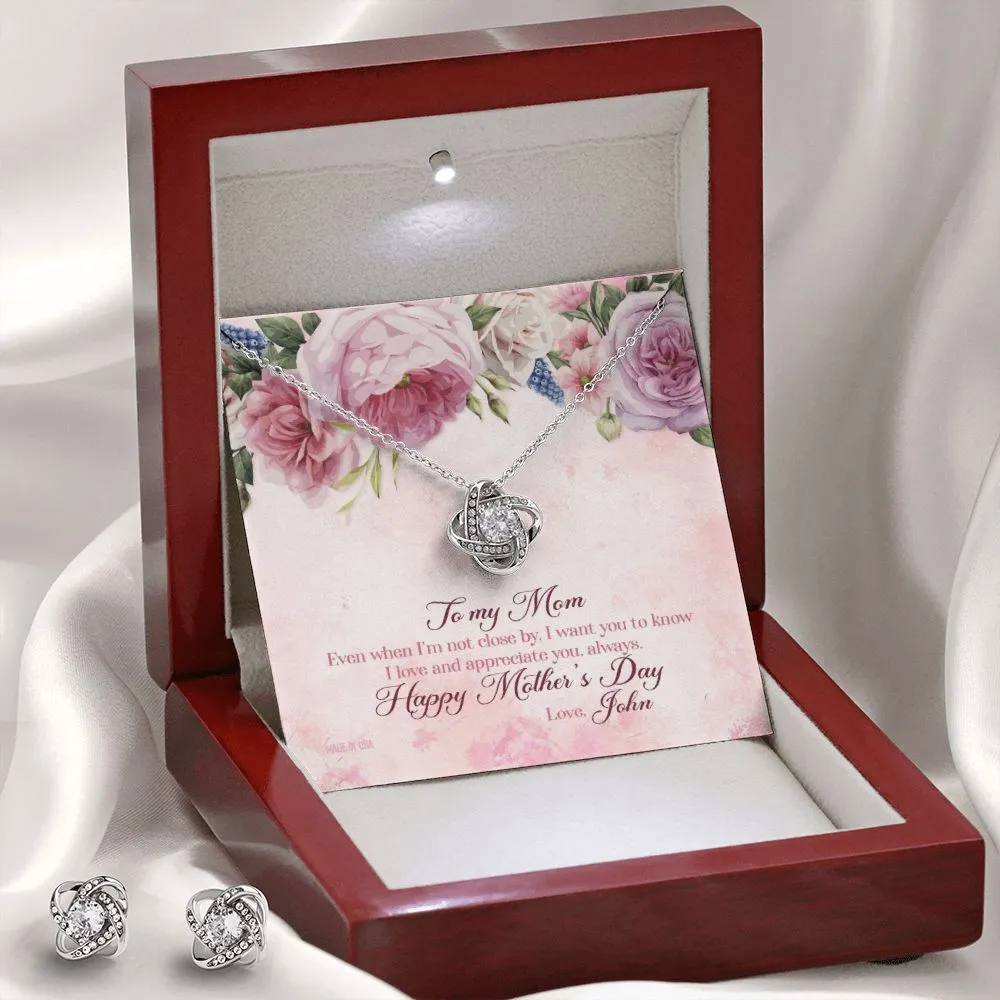Custom Happy Mother Day Style 01 14k White Gold Interlocking Heart Pendant Necklace Jewelry Gifts For Mom Wife Grandma Auntie