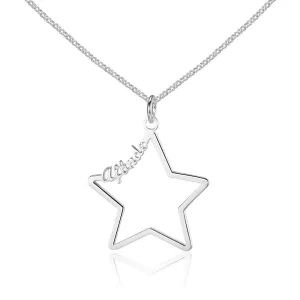Custom Name Sterling Silver Star Necklace
