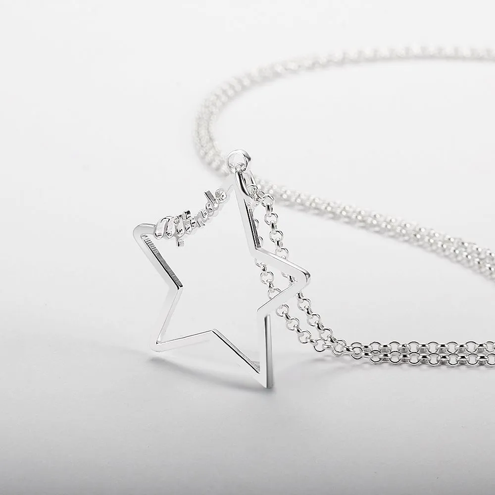 Custom Name Sterling Silver Star Necklace
