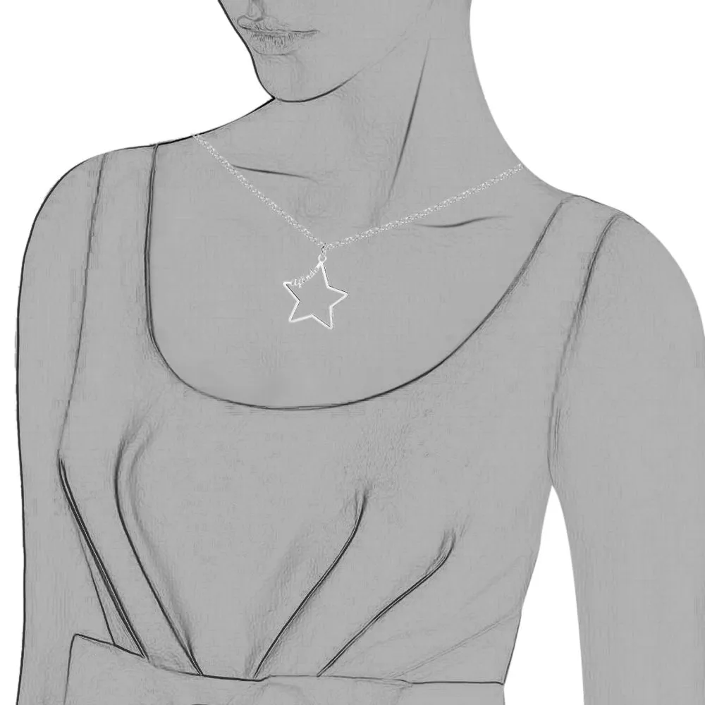 Custom Name Sterling Silver Star Necklace