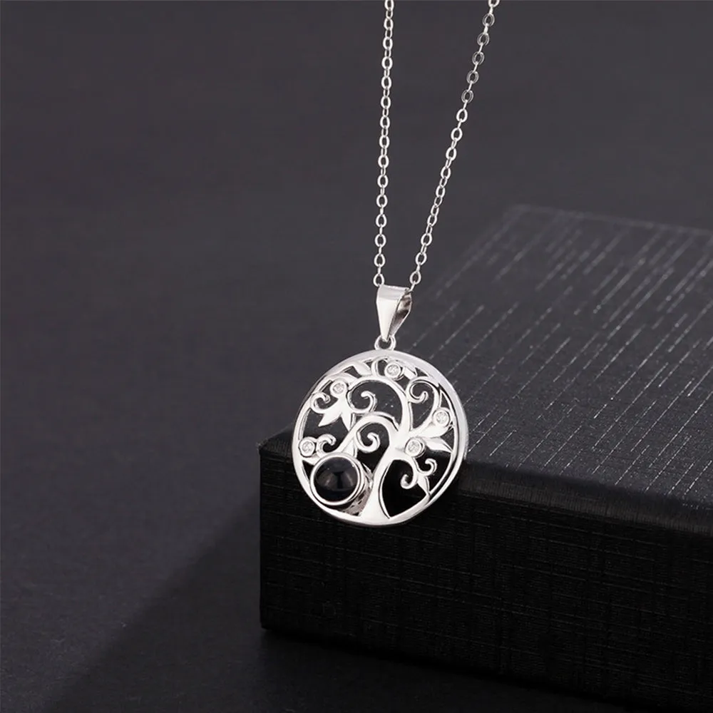 Custom Projection Necklace Love Tree Shape Photo Necklace
