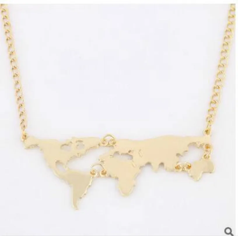 Cute world earth map necklace