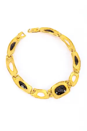 Cutout Enamel Plate Necklace