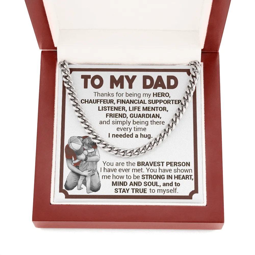 Dad Gift From Daughter, Cuban Chain Link Necklace