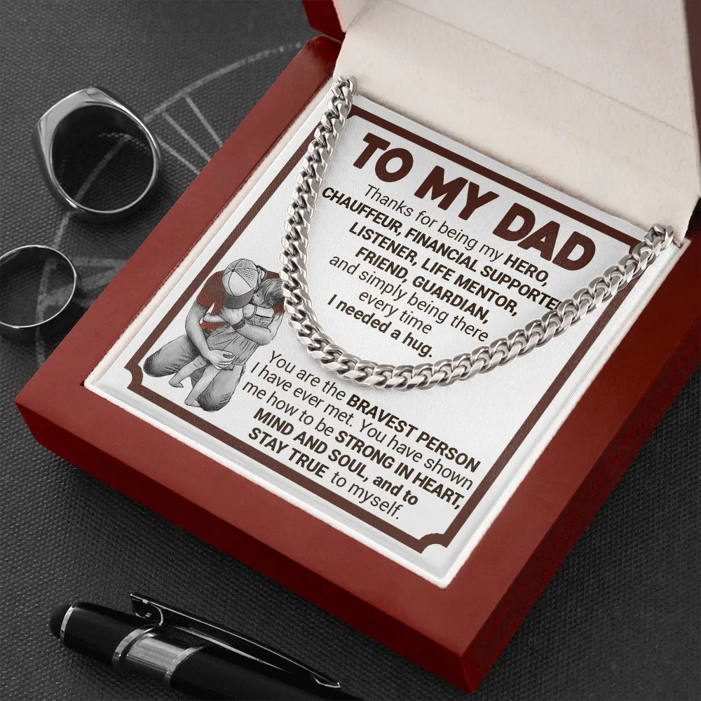 Dad Gift From Daughter, Cuban Chain Link Necklace